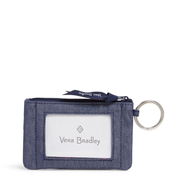 Vera Bradley Moonlight Navy Zip ID Case in Denim - Picture 1 of 4